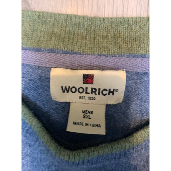 Woolrich Men’s 2XL Dunham Heather Lambswool WPL 6635 Blue Sage Crew Neck - Picture 2 of 6